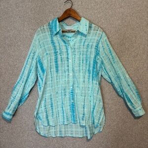 Allison Daley Aqua Button Down Shirt